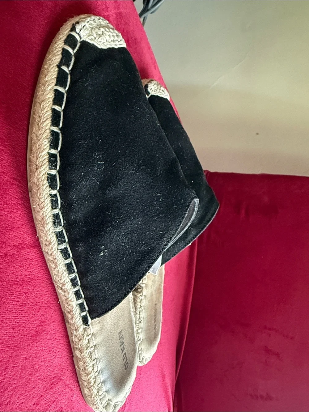 Old Navy Black Canvas Espadrille Slip-On Mules